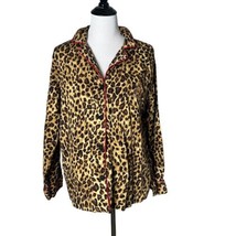 Ralph Lauren Woman&#39;s Pajama Top Embroidered Crest Logo Animal Print Shir... - £16.34 GBP