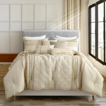 HIG 7 Pieces Cozy Ultrasoft Embroidery Comforter Set - Queen King Size - £46.76 GBP+