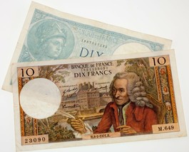 Plein De 2 France Billets (1940 10 Francs Et 1971 10 Francs) En VF État - $1,240.95 MXN