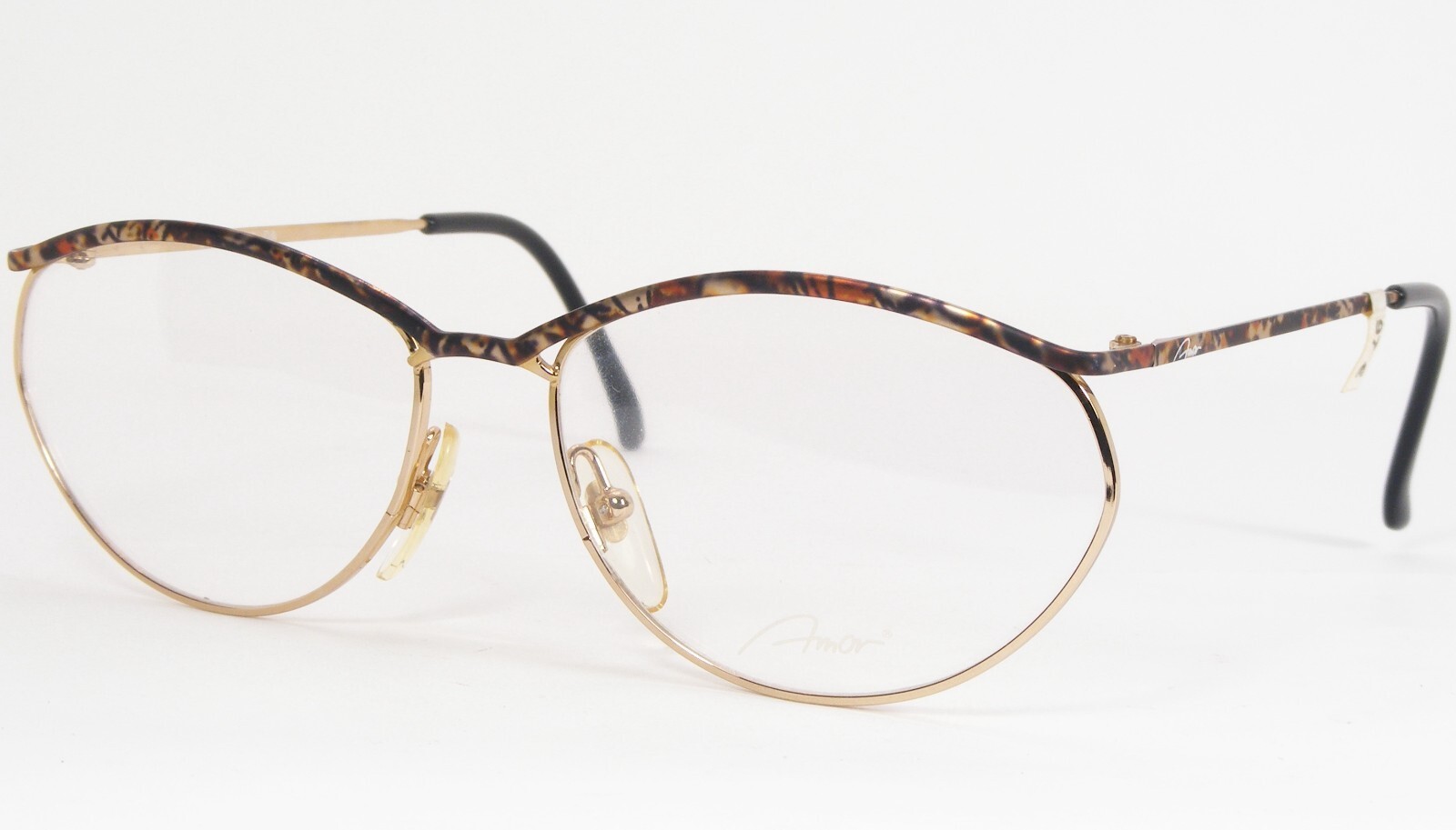 Vintage Rare Amor 676-DA 366 Or/Multicolore Unique Rare Lunettes Cadre 56mm - $86.12