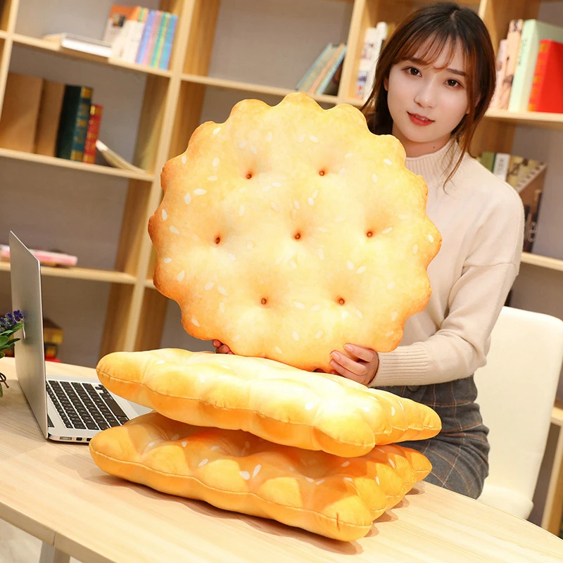 1PC 38/40CM Simulation Biscuits Pillow Plush Cushion Plush  Doll Kids Home Decor - $29.86