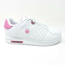 K-Swiss Wolert White Bubble Gum Pink Girls Kids Casual Shoes Sneakers 51376136 - £25.07 GBP