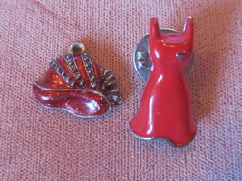 Red Hat Society Enamel Charm and Red dress pin lapel - £7.96 GBP