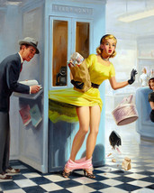 Framed canvas art print giclee Number Please, 1957. vintage pin-up - £31.64 GBP+