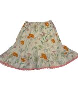 Lucy Love Floral Skirt Size XS/S Orange Poppies Pink Flowers Cottage Cor... - €17,04 EUR