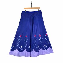 Women&#39;s XL Costume Skirt Cosplay Princess Themed Indigo Roses Back Zipper Blue - £31.13 GBP