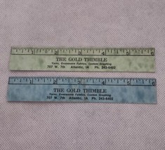 Atlantic Iowa Advertising Rulers 2 The Gold Thimble 6&quot; - £5.53 GBP