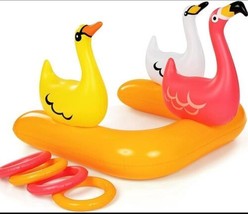 Luxy Float Large Inflatable Flamingo Pool Ring Toss Game Float, Water Pool Toys  - £14.91 GBP