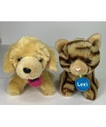 Justice Pet Shop Plush Lexi Tiger Striped Tabby Cat &amp; Penny Golden Retri... - £18.94 GBP