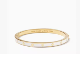 Kate Spade Spot the Spade Enamel Hinged Bracelet White/Gold NWT - $37.62