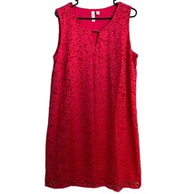 Tacera Dress Size 2X Hot Pink Lace Sleeveless Shift Pullover Nylon Spandex - £11.46 GBP