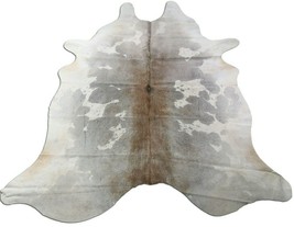 Speckled Grey and White Cowhide Rug: 7.5&#39; X 6&#39; Grey/White Cow Hide Rug O-999 - £189.10 GBP