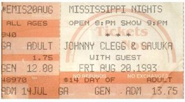 Johnny Clegg &amp; Savuka Concert Ticket Stub August 20 1993 St. Louis Missouri - £19.49 GBP