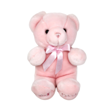 12&quot; Aurora World Baby Girl Pink Teddy Bear W/ Bow Stuffed Animal Plush Toy Soft - $65.55