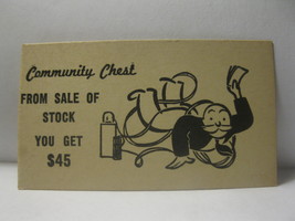 1952 Monopoly Popular Ed. Board Game Piece: Chance Card - Sale of Stock - £0.78 GBP