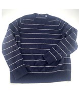 Vince Sweater Womens Extra Large Navy Blue White Striped Pullover Wool C... - $54.56