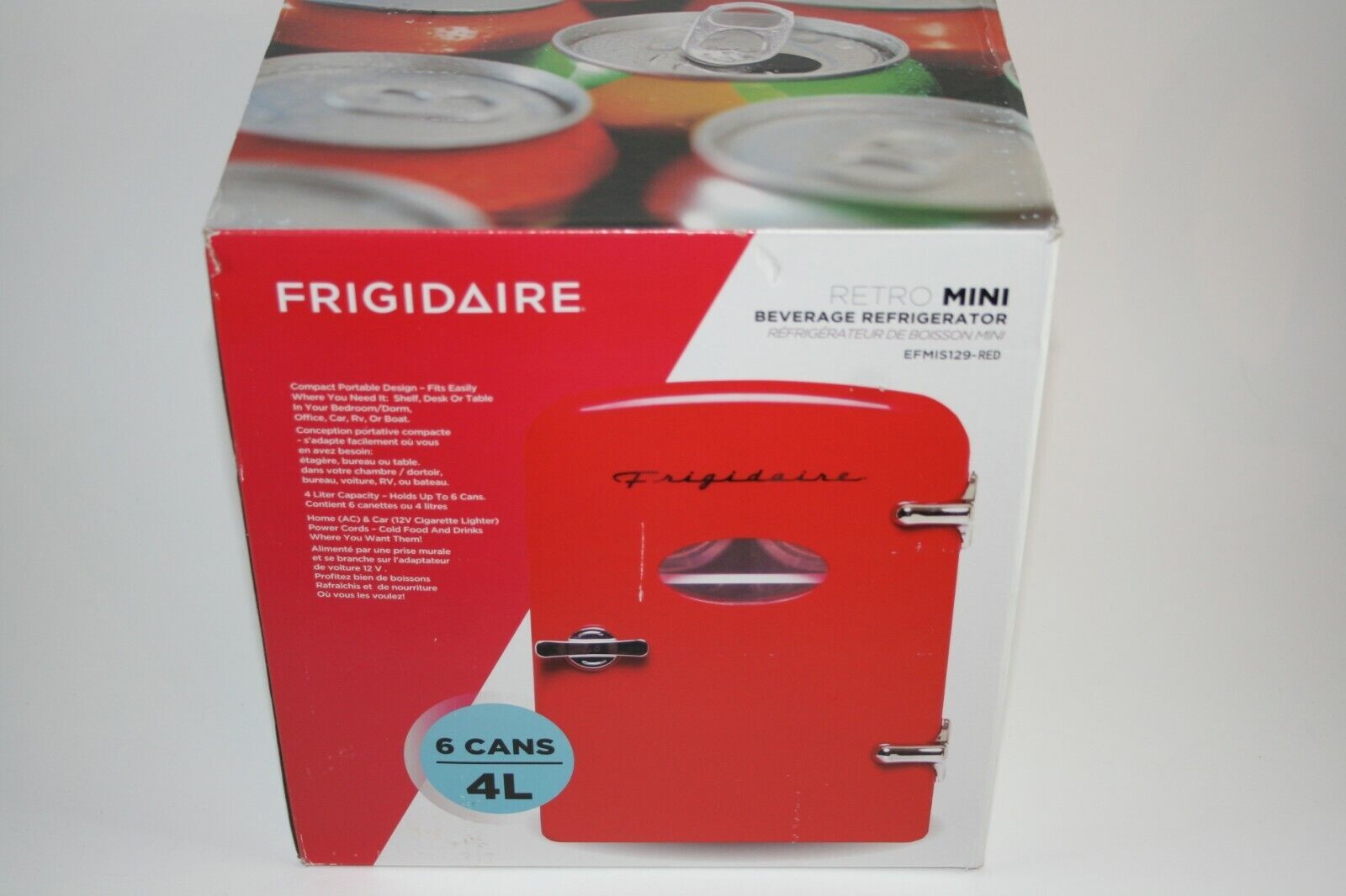 Frigidaire Portable Retro 6-can Mini Fridge EFMIS129, Red - £18.49 GBP