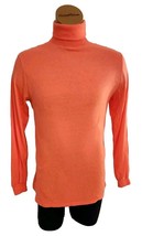 Vintage Glisse Long Sleeve Thermal Turtleneck Shirt Medium Bright Orange Retro - £15.03 GBP