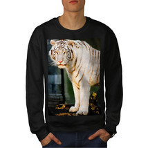 Wellcoda Wild White Tiger Animal Mens Sweatshirt, Rare Casual Pullover J... - $30.17+