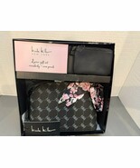 Nicole Miller 2 Pc. Black Floral Cosmetic Makeup Bag Travel Set. Brand New. - $26.59 CAD