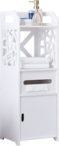 White Larie Wood Bathroom Floor Storage Cabinet From Kings Brand Furniture. - $49.02