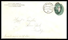 1897 US Cover - Wordell Dillon &amp; McGuire, Fall River, Massachusetts to NYC L1 - £2.36 GBP