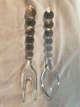 Imperial Candlewick Cyrstal Salad Set Spoon and Fork Depression Glass  Mint 9 in - £23.50 GBP