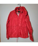 Eddie Bauer Mens Wind Breaker Jacket Medium Red In Carry Bag With Drawst... - $14.99