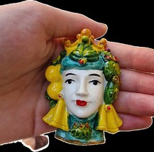 Sicilian moors head (fride magnet) -  handmade. *woman - £15.80 GBP