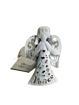 Silver Toned/Metal Angel Ornament Peace 5x5x3Inches-Greenbrier - £6.61 GBP