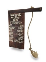 Fun Hand Carved Wood Redneck Weather Rope Sign Hanging Cabin Art - £27.05 GBP