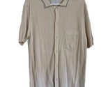 Percival Knitwear Snap Shirt Mens Medium Short Sleeve Cream - $70.11
