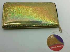 Royal Deluxe Accessories Gold Glittery Designed Zipper Wallet, Free Ship... - $11.08