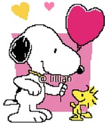 SNOOPY WOODSTOCK with BALLOON Cross Stitch Pattern - £2.31 GBP