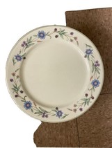 Set of Six 6  Oneida Ceramic Flower Blue Purple Ava Dinner Plates - $50.00