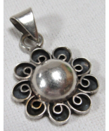 Vintage Sterling Silver Handmade Pendant Solid 925 Geometrical Flower Ma... - £15.26 GBP