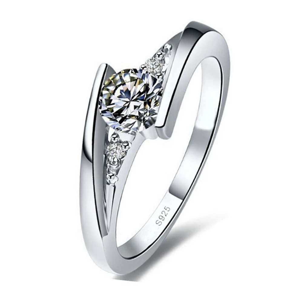 Ring Classic 925 Sterling Silver Jewelry Rings For Women Luxury Wedding Ring Pur - £18.75 GBP