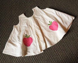 Cute Vintage Pinafore for Dress Strawberry Applique About Girls Size 2T - £14.24 GBP