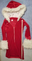Ms Santa Red Velvet Christmas Dress Hoodie Mini dress New Never Worn - £118.02 GBP
