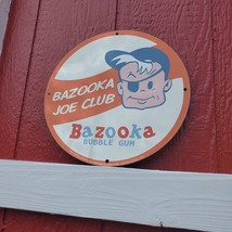 Vintage 1942 Bazooka Joe Club Bubble Gum Topps Company Porcelain Gas &amp; Oil Sign - £99.55 GBP