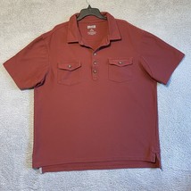 Duluth Trading Co Short Sleeve Heavy Cotton Polo Shirt Men&#39;s 2XL Maroon - $15.84