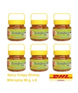 x6 Spicy Crispy Shrimps Namprik Mild Spicy Thai J-Koong Chili Paste Dipp... - £38.81 GBP