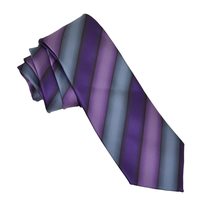 $ave On Product Designer John Mens Dress Necktie Purple Stripes Machine Washable - £7.08 GBP