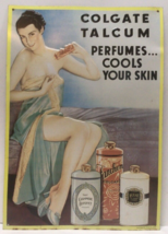 Vintage Colgate Talcum 90&#39;s AAA Sign Advertising 16&quot; Bathroom Decor Metal  ~867A - £25.84 GBP