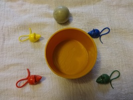 MOUSETRAP board game replacement parts 2 MICE / WASH TUB / BOWLING BALL - $7.00