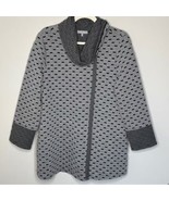 Habitat Textured Knit Tunic Cowl Neck Gray Pullover Sweater Blouse, Size L - $527.12 MXN