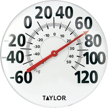 Taylor Extra Large Metal Wall Indoor Outdoor Thermometer, 18 Inch - £58.21 GBP