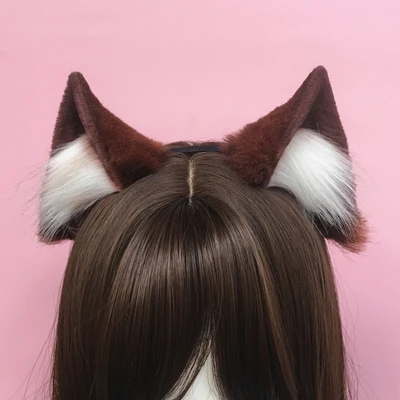 New NEKOPARA Chocola  Vanilla Cosplay Dark Brown White Cat Neko Fox Ears Hair Ho - £89.37 GBP