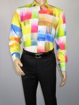 Men's AVM Rhine Stone Digital Print Shirt Cotton Turkey Slim Fit 19419-01 Multi image 9