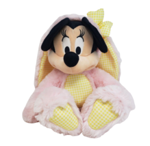 14&quot; Disney Store Minnie Mouse Pink Yellow Easter Bunny Stuffed Animal Plush Toy - £26.29 GBP